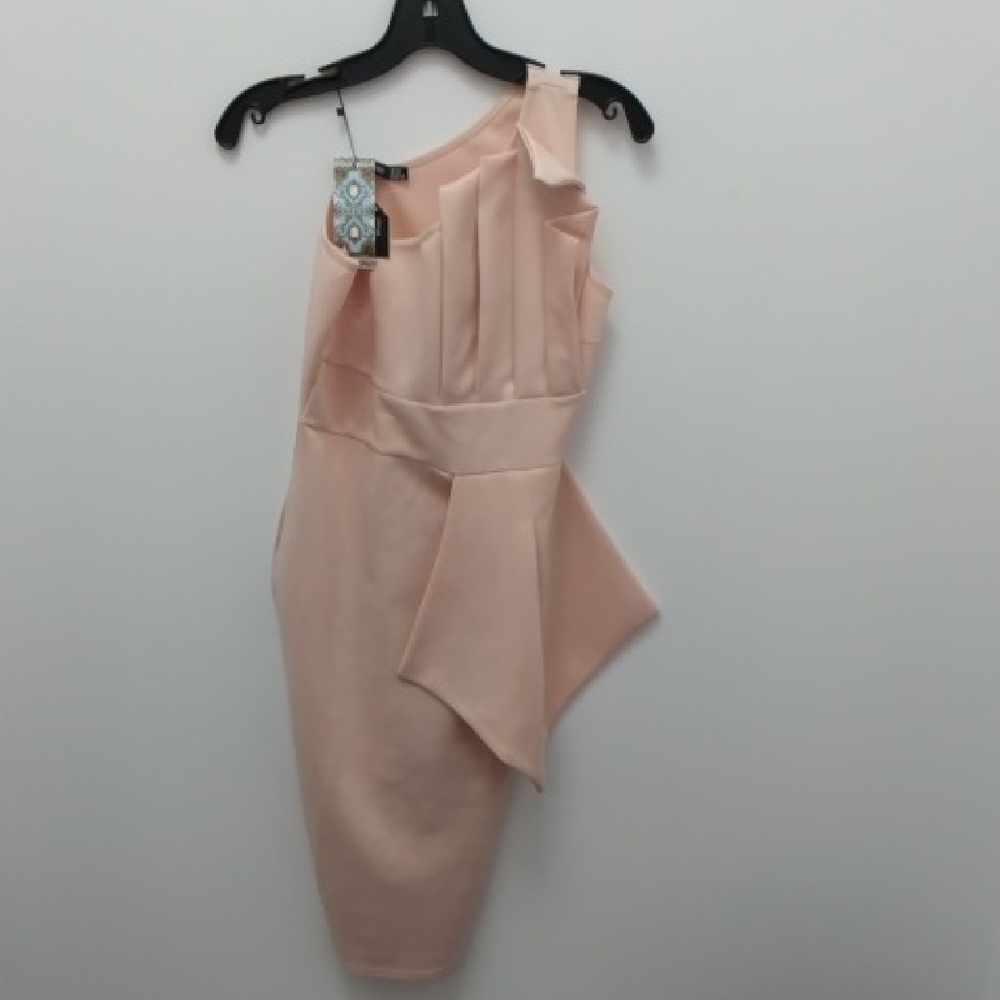 Boohoo Asymmetrical Peach Dress